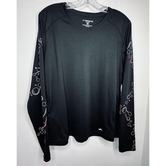 Brooks Running Shirt Womens Size XL Black Training Workout Performance Sporty - Picture 2 of 7